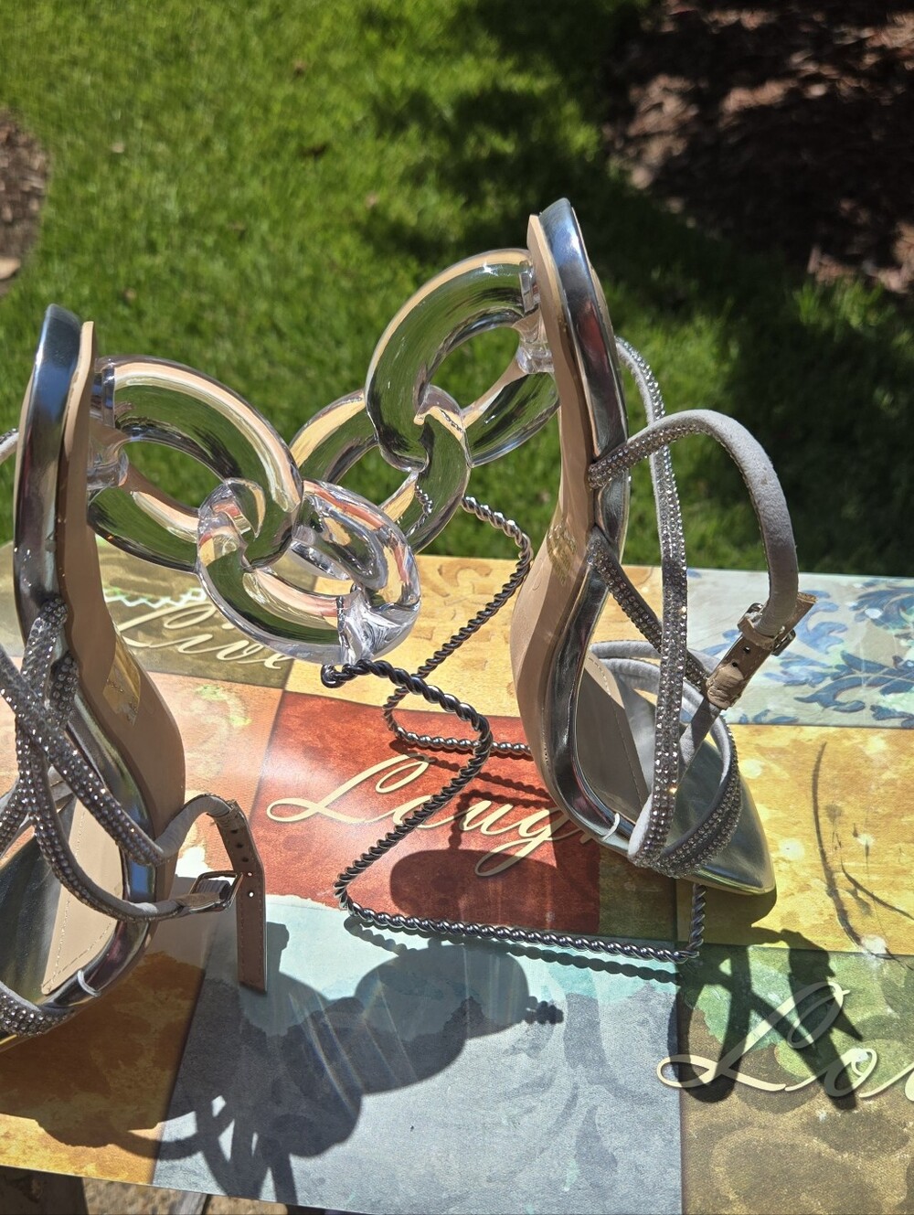 Silver Strappy High Heel Sandals - Designer Style